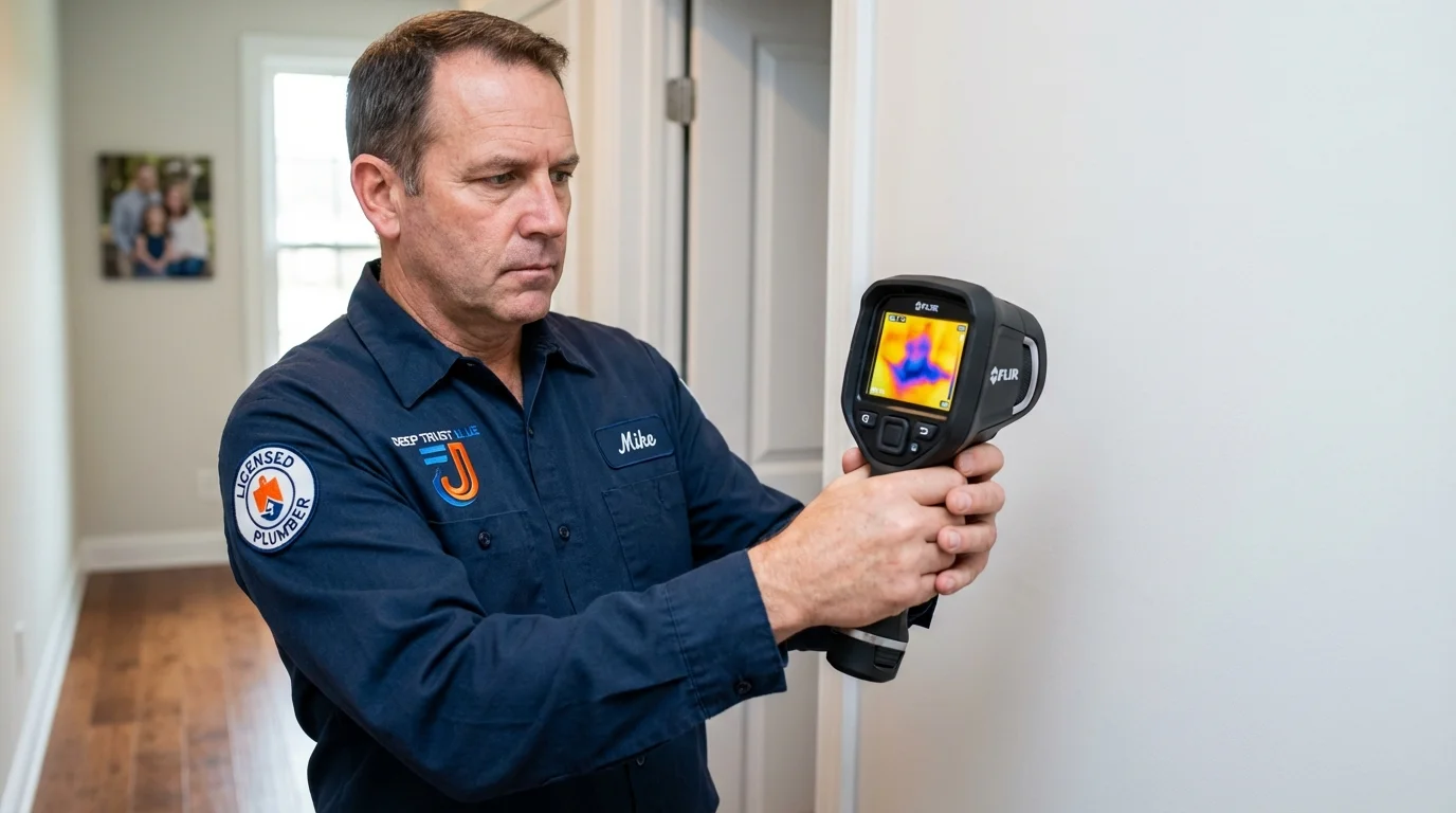 Thermal imaging leak detection by Johns Plumbing LLC in Galveston